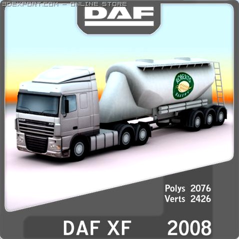 2008 DAF XF bulk tanker 3D Model