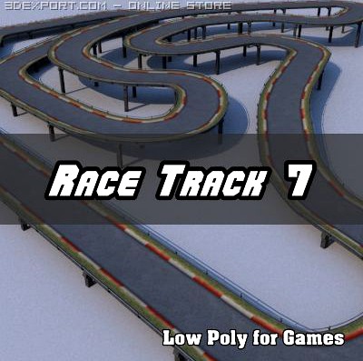 Low Polygon Race Track 7 3D Model