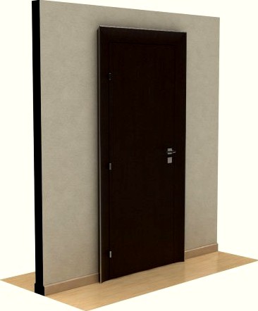 Wooden door d01 3D Model