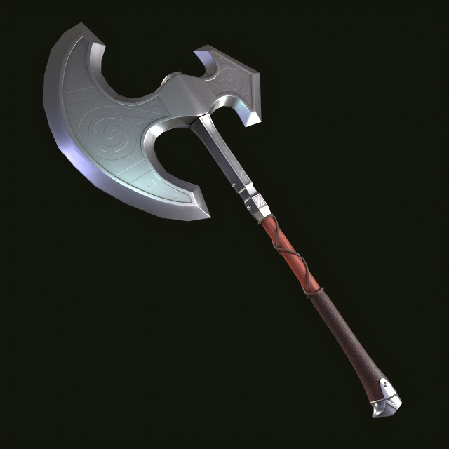 3D Battle axe game-ready