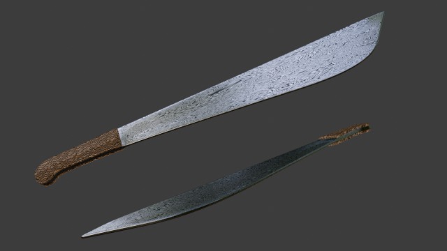 machete - damascus steel