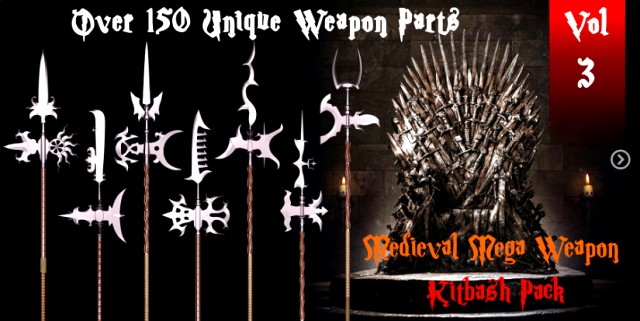 medieval mega kit bash pack series - vol 3 - pole arms