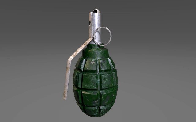 grenade f-1 low-poly