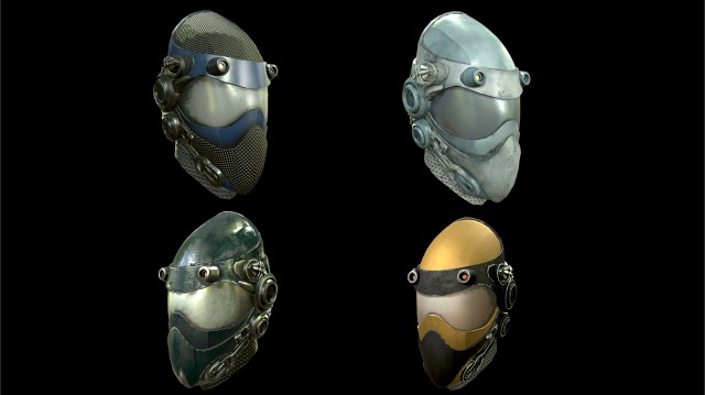 helmet sci fi 4 texture options low and high poly