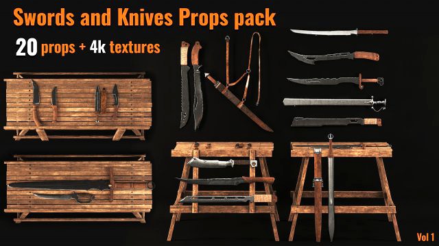 20swords and knives props pack