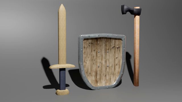 simple sword-shield-axe game