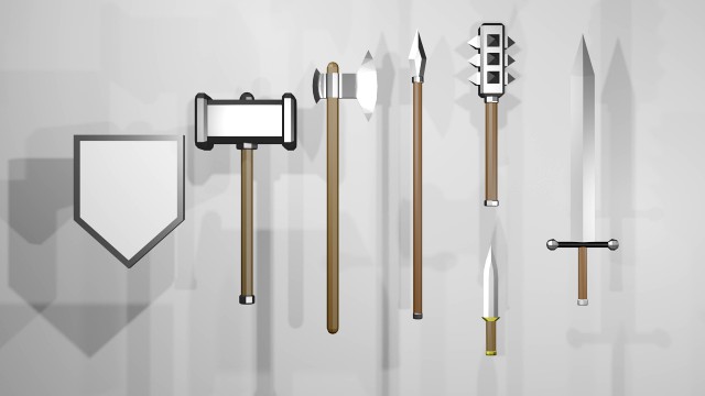 low poly melee pack