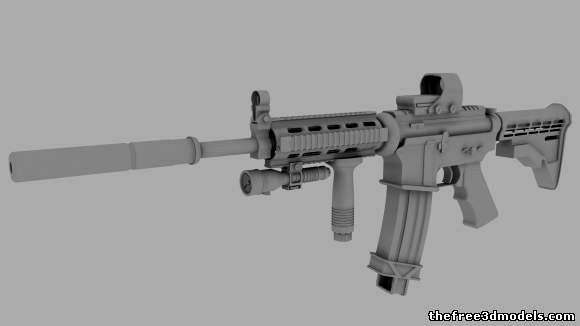 m4a1 rifle high poly