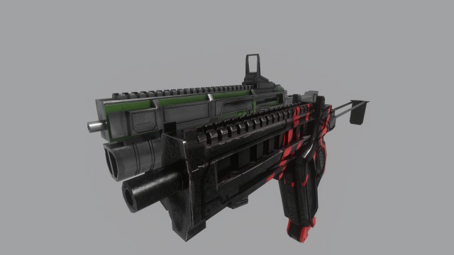 two lowpoly futuristic