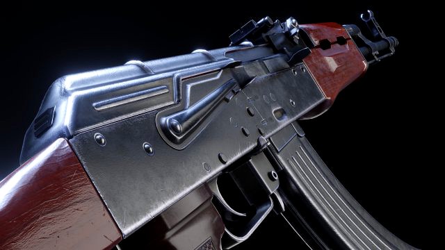 high fidelity low poly ak 47 akm variant