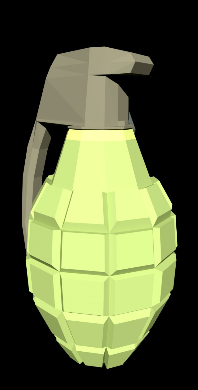 low poly hand grenade