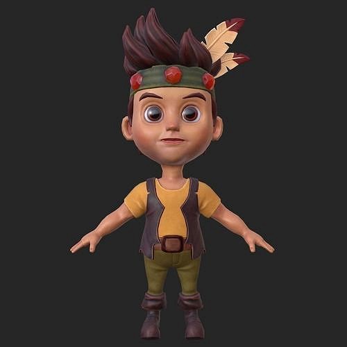 3D Character Indian Boy Chibi style