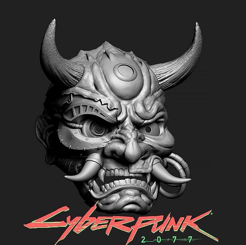 Cyberpunk 2077 Japanese Hannya Mask Oni Mask Samurai Demon Mask | 3D