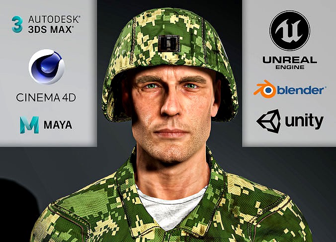 Realistic Army Soldier Jungle 01