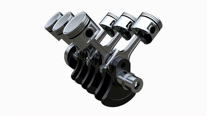 Engine crankshaft and pistons