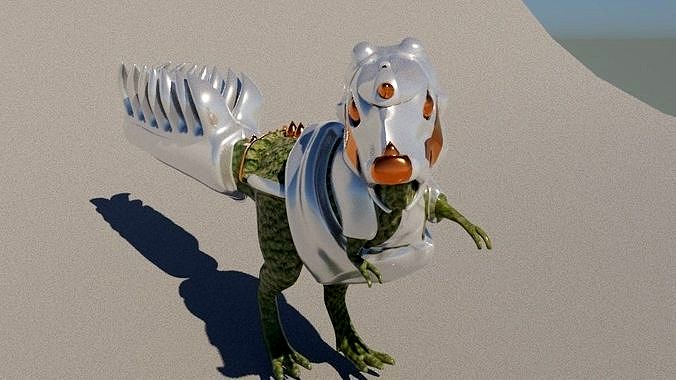 War Dinosaur 3D model Rigged And Animated
