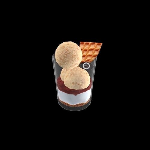 wafer caramel ice cream 3d model