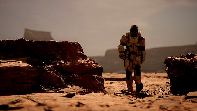 Cinematic Mars Scene animated
