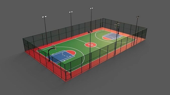 PBR Modular Outdoor Basketball Court A