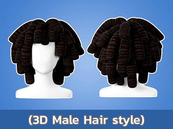 3D Anime hair male 004