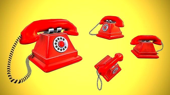 VINTAGE TELEPHONE CARTOON STYLIZED