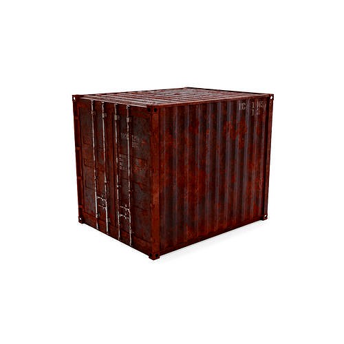 10Ft Cargo Container - Black - Rusted