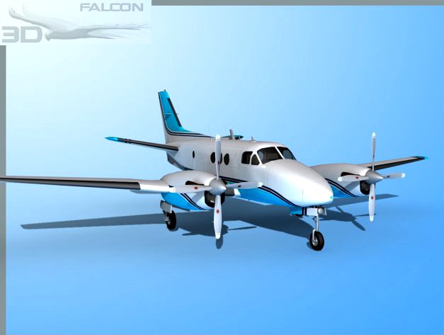 Falcon3D E90 King Air F08 3D Model