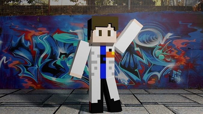 Minecraft Scientist 3D Model
