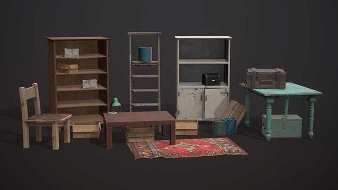 Pack of props for game interiors Vol 1