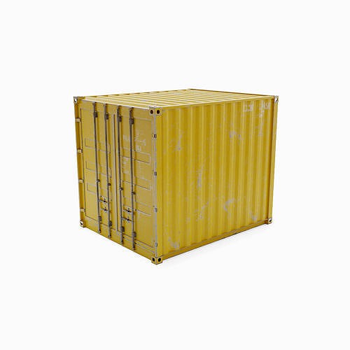 10Ft Cargo Container - Yellow - Dirty