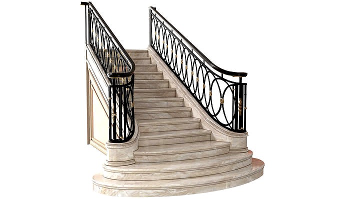 Classic marble stair in Art Deco style