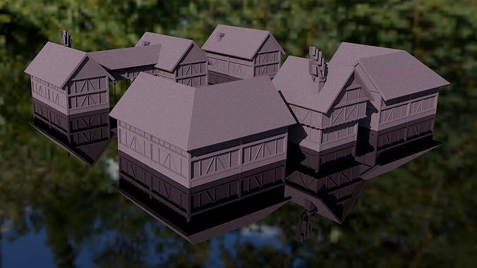 SMALL HOUSES 3D MODEL LOW POLY