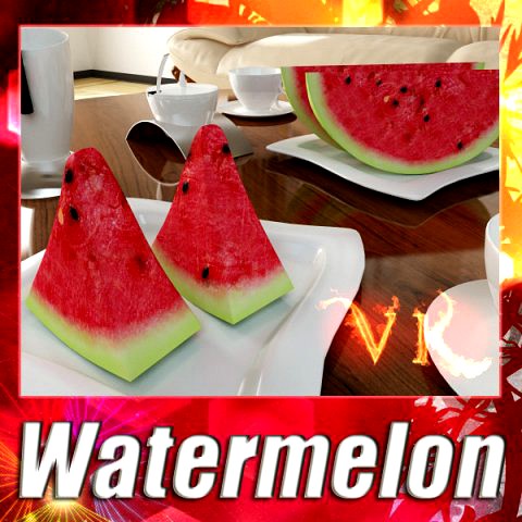 Watermelon High Res Textures 3D Model