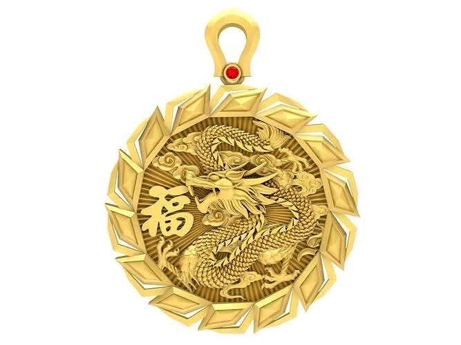 lucky china dragon pendant 3624 | 3D