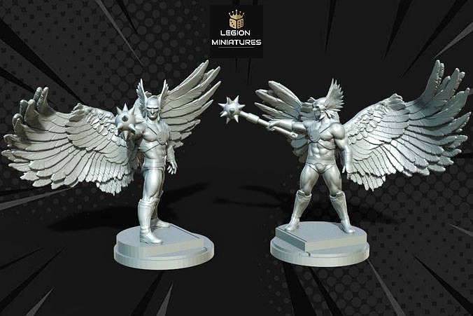 MARVEL CRISIS PROTOCOL HAWKMAN PRESUPPORTED INCLUDED | 3D