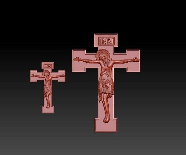 Jesus Christ Crucifixion Wooden Catholic Cross | 3D