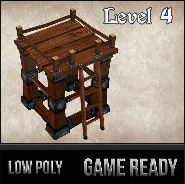 Wood Tower Lvl 4 3D Model