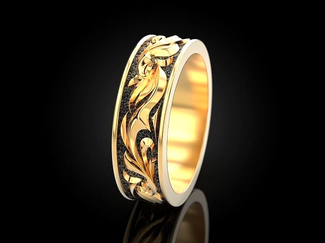 Ring with monogram pattern | 3D