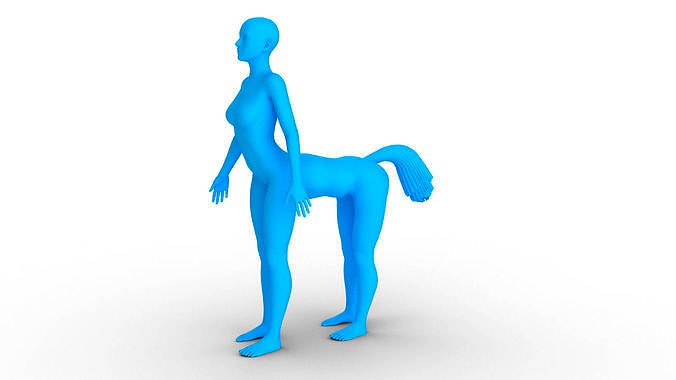 horse woman character sculpture | 3D