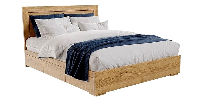 Modern Double Wooden Bed