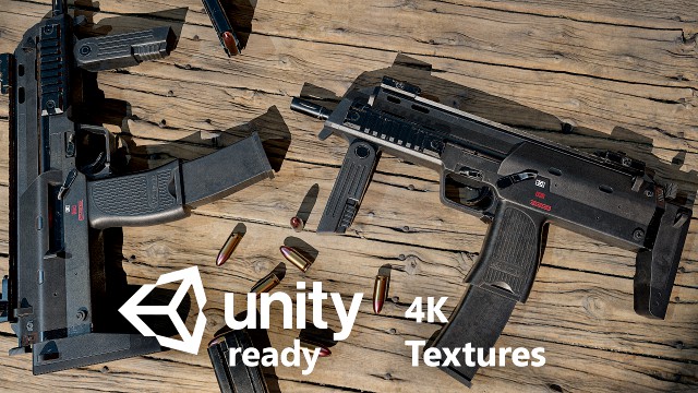 mp7 submachine4k pbr textures gameready aaa