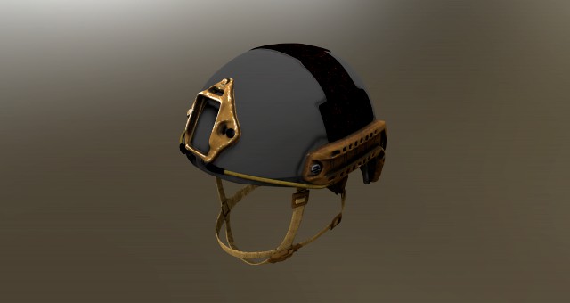 three ops-core fast ballistic helmets low-poly textured