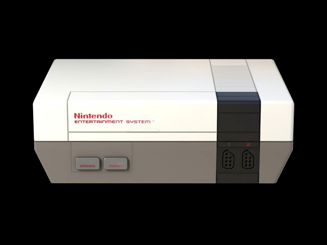 NES console low-poly