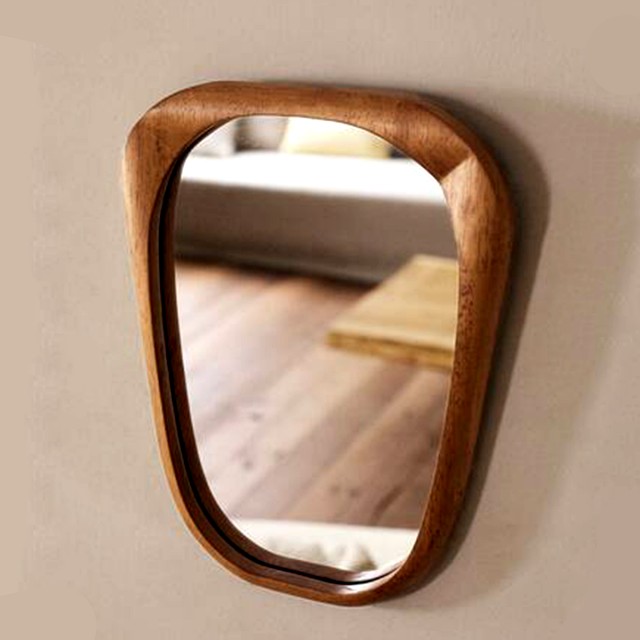 Wood rectangular mirror