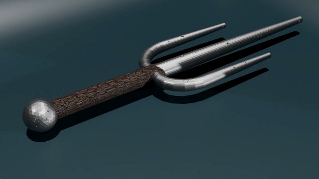 Game ready low poly sword sai weapon