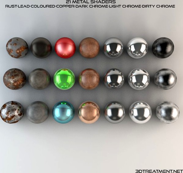 21 Metal Shaders 3D Model