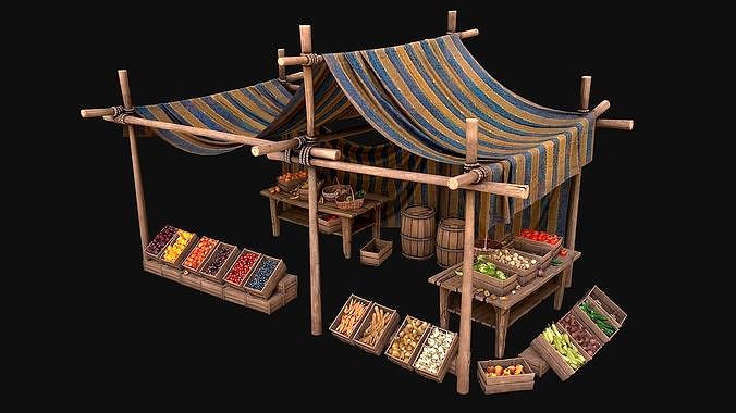 Medieval Market Fruit and Vegetable Stalls