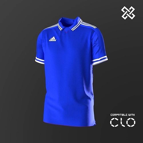 Adidas Collar Jersey For Clo3D Marvelous Designer 3D Model