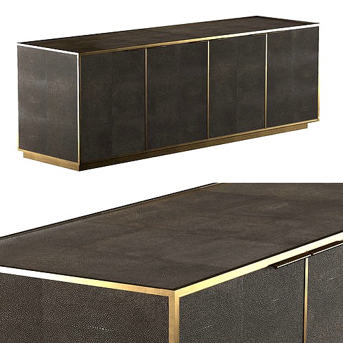 SAUNDERSON SHAGREEN PANEL 4-DOOR SIDEBOARD