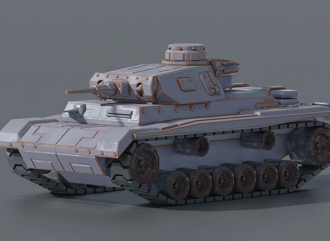 Panzer 3 Low Poly Tank 3D model